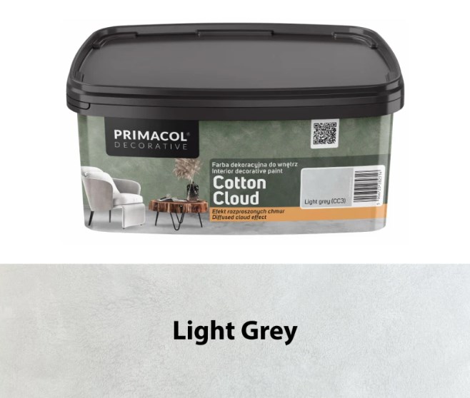 Farba dekoracyjna Cotton Cloud Light Grey (CC3) 1 l – efekt rozproszonych chmur